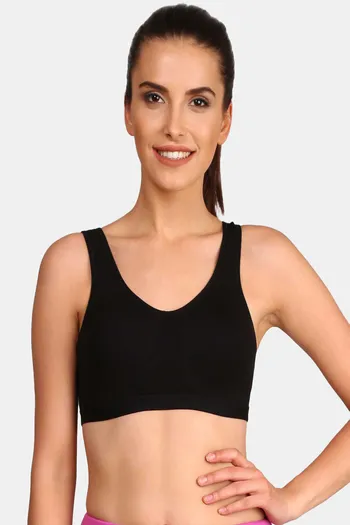 Buy Jockey Single Layered Non-Wired 3/4Th Coverage Bralette - Black Printed